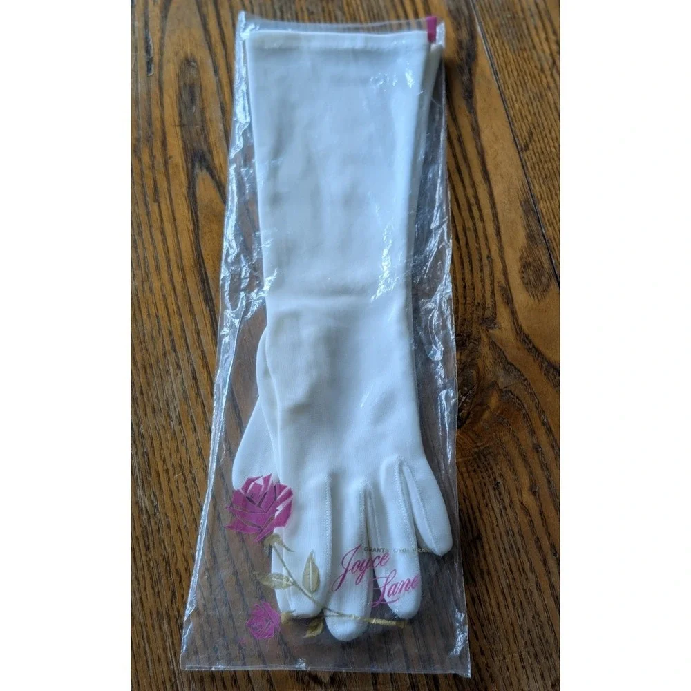 Vintage 1960's Formal Long Ladies Opera Gloves Ivory Size 6-7 Bridal Formal Glam